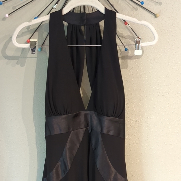Night Way Collections Y2K Dress Black Classic Size 12 Black Low V-neck Halter - Picture 1 of 15